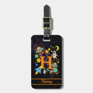 Kids Outer Space Rocket  Luggage Tag