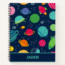 Kids Outer Space Rockets Planets Constellations Notebook