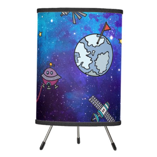 Kids Outer Space Tripod Lamp