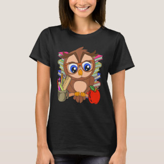 Kids Owl Forest Animal Wise Bird School Student O T-Shirt