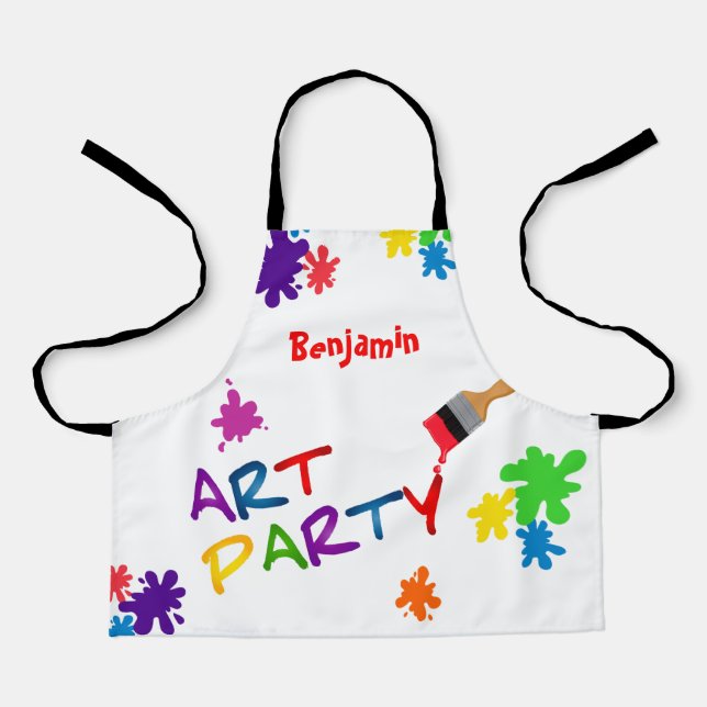 Kids Paint Apron for Art Party (Front)