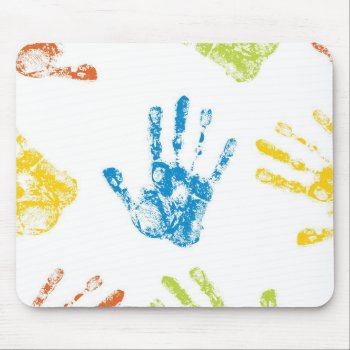 Kids Paint Handprint Mouse Pad by GroovyFinds at Zazzle