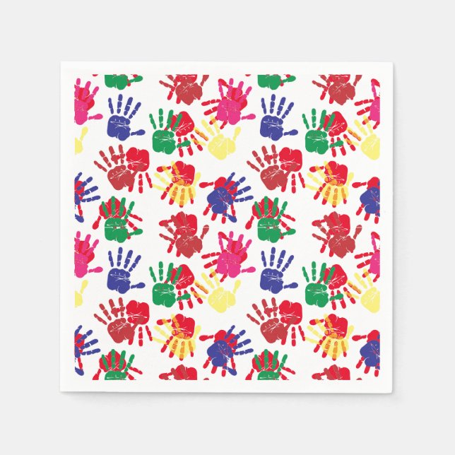 Kids Painting Birthday Party Napkins (Front)