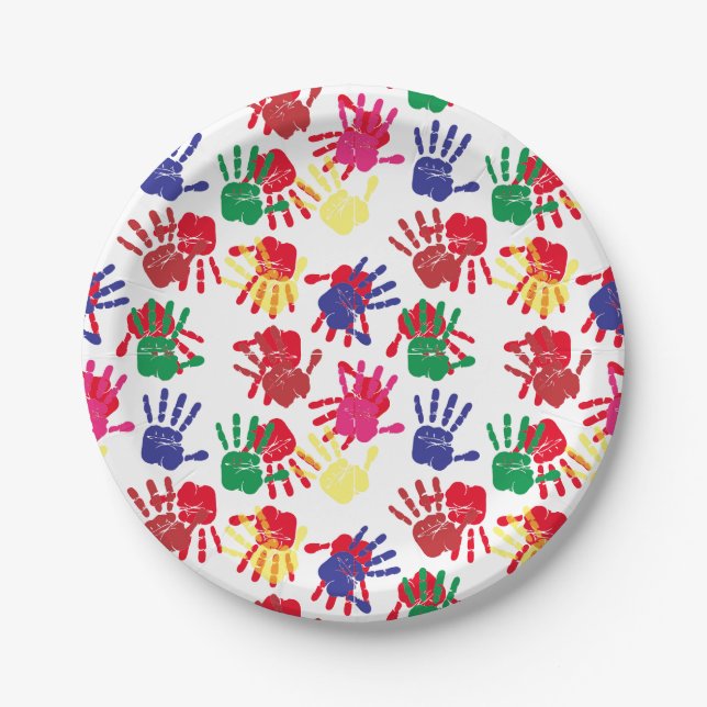 Kids Painting Birthday Party Paper Plates (Front)