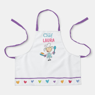 Kids Pancake Apron with Colorful Hearts