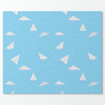 Kids Paper Airplane Wrapping Paper by superkalifragilistic at Zazzle
