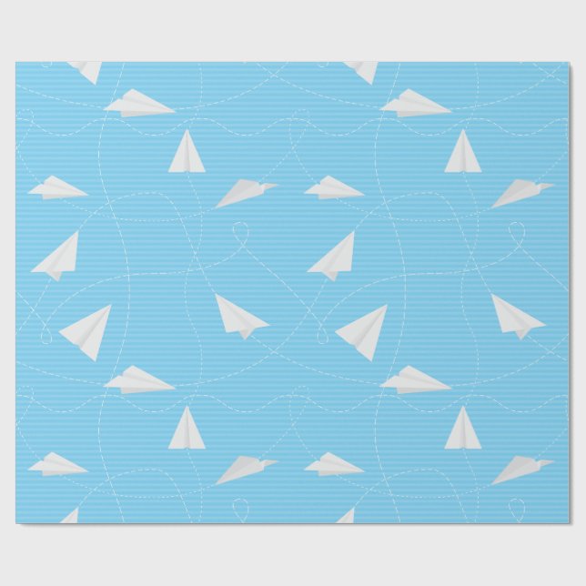 Kids Paper Airplane Wrapping Paper (Flat)