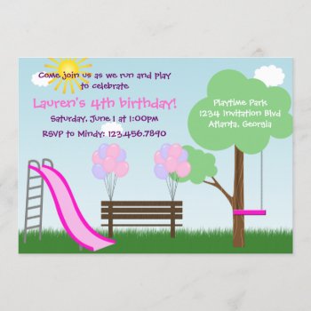 Kids Park Birthday Party Invitation by InvitationBlvd at Zazzle