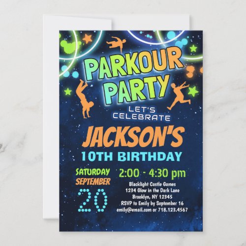 Kids Parkour Birthday Party Invitation