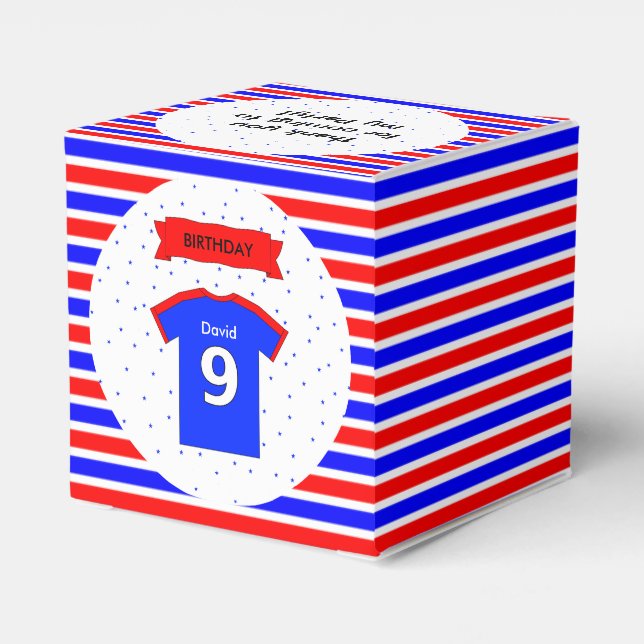 Kids party 9th birthday custom name favor boxes (Back Side)