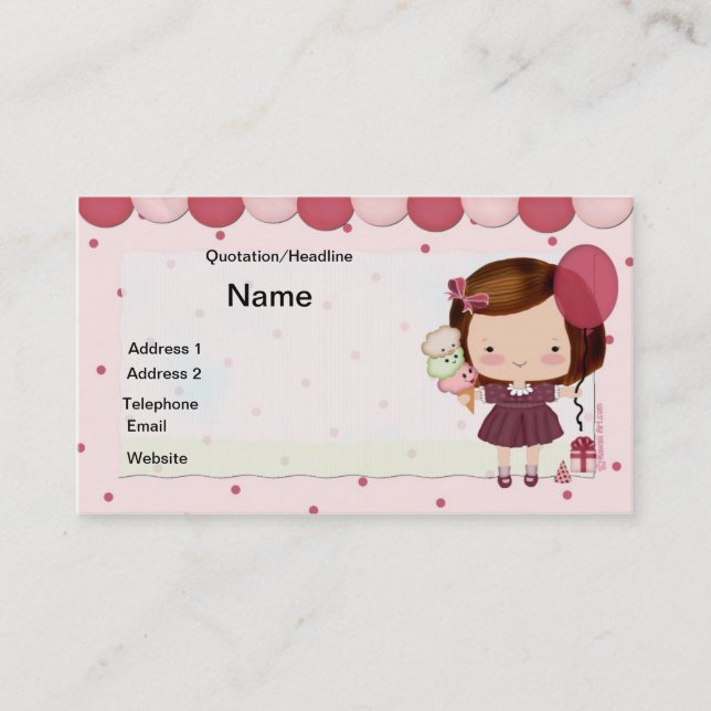 Kids Party Business Card (Front)