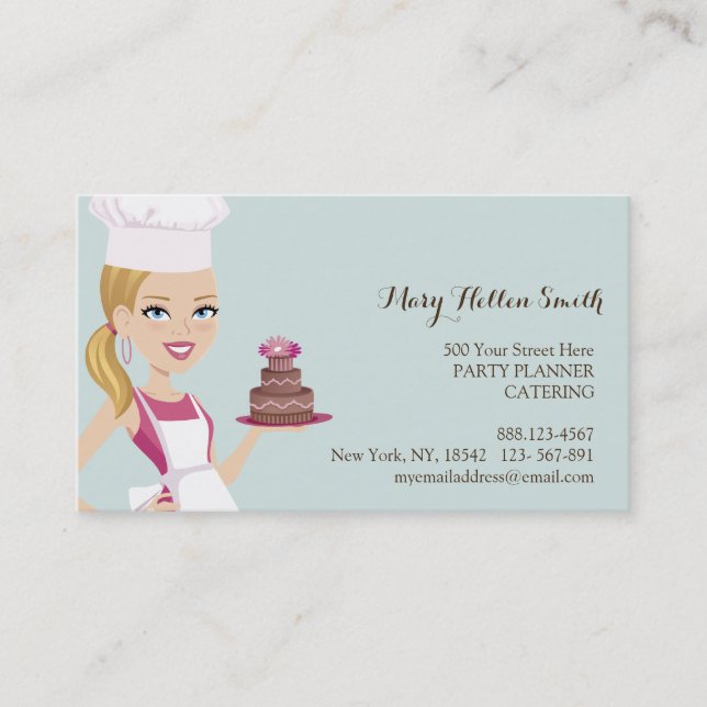 Kids Party Event Organizer Cake Designer Card (Front)