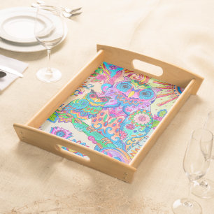 Kids Party Pencilart Owl Finger Foods Dishes Serving Tray