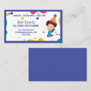 Kids Party Planner Business Card
