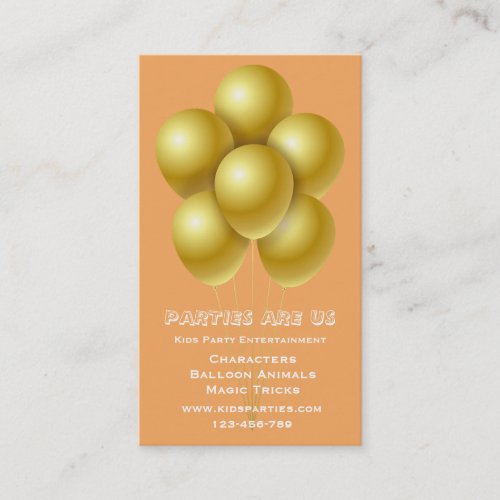 Kids Party planner entertainment freelance Business Card