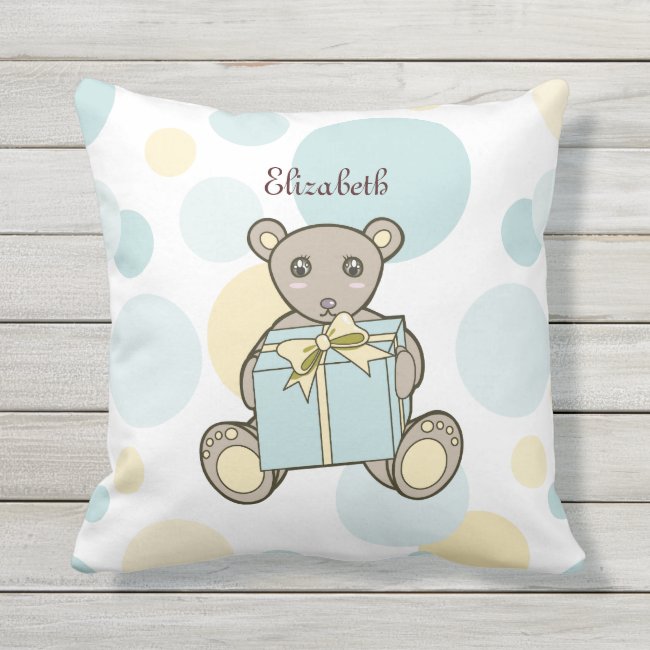 Kids Pastel Blue and Yellow Teddy Bear Outdoor