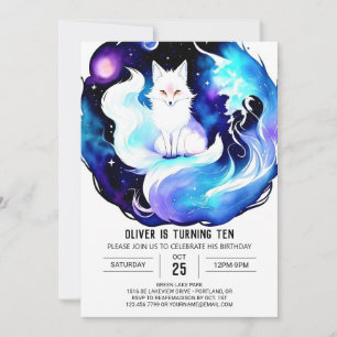 Kids' Pastel Fox Adventure Birthday Invitation