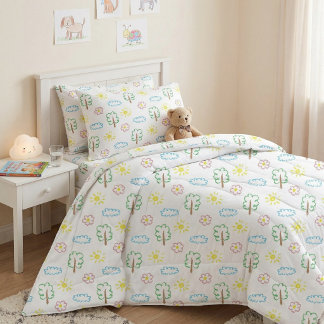 Kids Pastel Nature Tree Cloud Duvet Cover