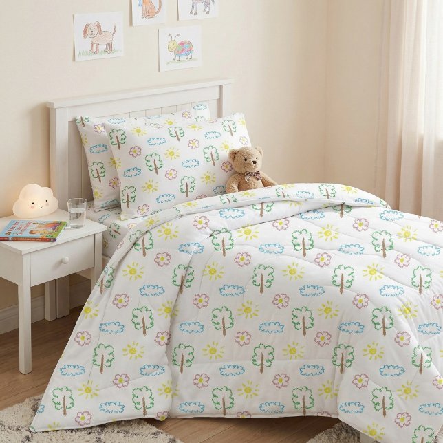 Kids Pastel Nature Tree Cloud Duvet Cover (Creator Uploaded)
