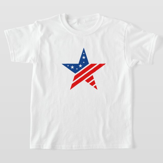 Kids Patriotic Star T-shirt (Laydown)