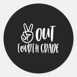 Kids Peace Out Fourth Grade - Last Day Of School  Classic Round Sticker