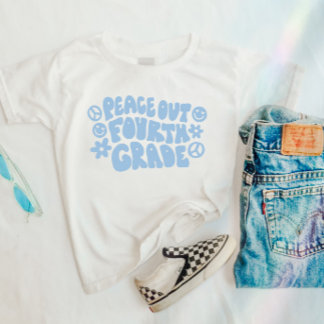 Kids Peace Out Fourth Grade T-Shirt in Blue