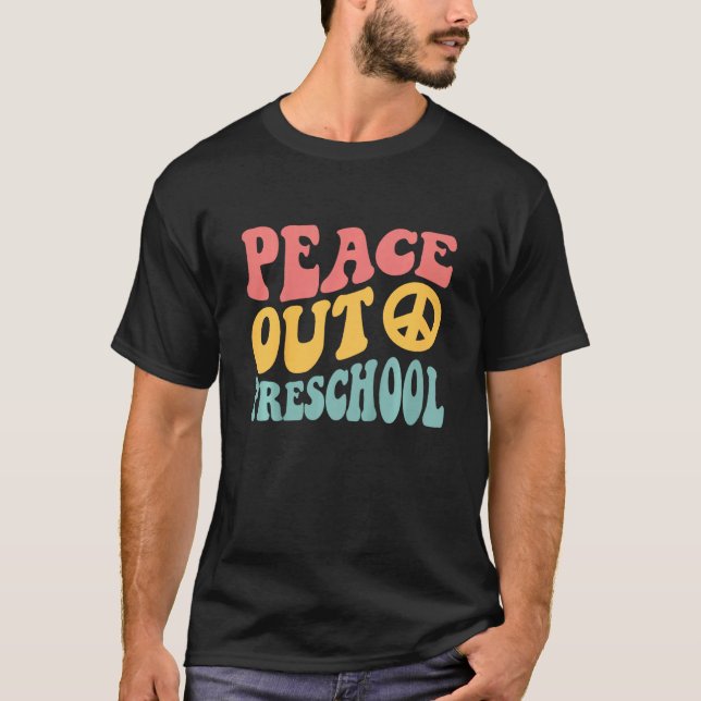 Kids Peace Out Preschool  Retro Last Day Of Presch T-Shirt (Front)
