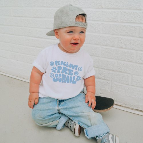 Kids Peace Out Preschool T_shirt in Blue