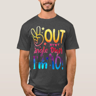 Kids Peace Out Single Digits Im 10 Years Old Birth T-Shirt
