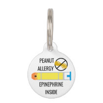 Kids Peanut Allergy Epinephrine Inside Emergency Pet ID Tag