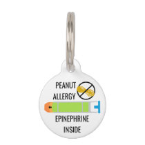 Kids Peanut Allergy Epinephrine Inside Emergency Pet Tag