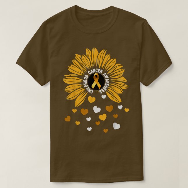 Kids Pediatric cancer Sunflower childhood cancer a T-Shirt (Design Front)