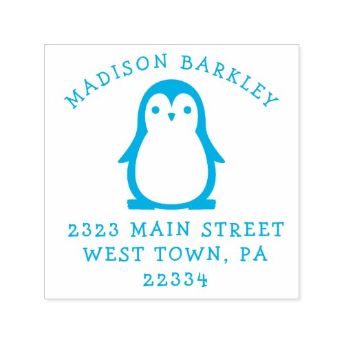 Kids Penguin Cute Return Address Stamp
