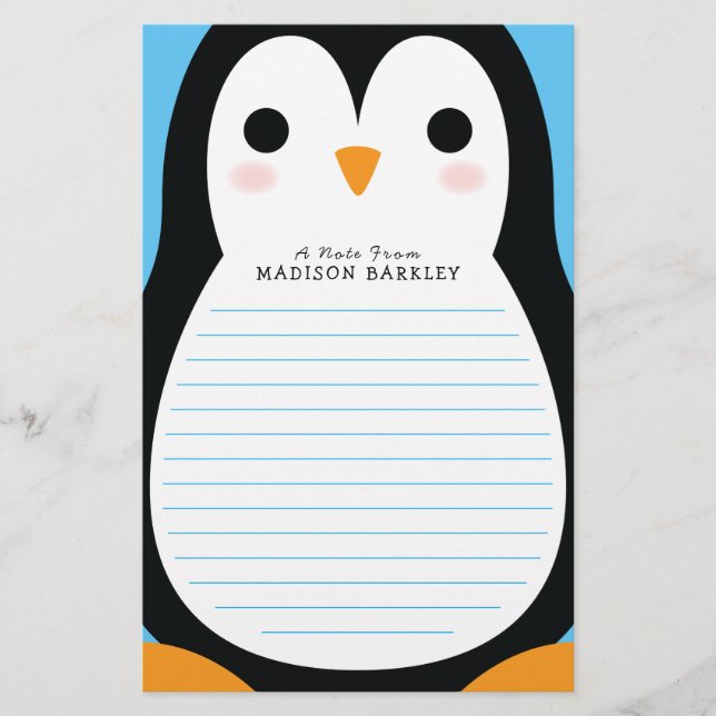 Kids Penguin Cute Stationery (Front)
