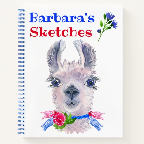 Kids Personal Llama Sketch  Notebook