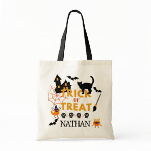 Kids Personalised Halloween Trick or Treat Tote Bag