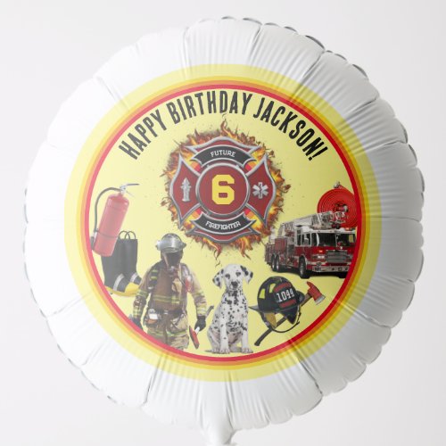 Kids Personalize Age  Name Firefighter Birthday B Balloon