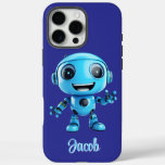 Kids Personalize Blue Robot  iPhone 16 Pro Max Case