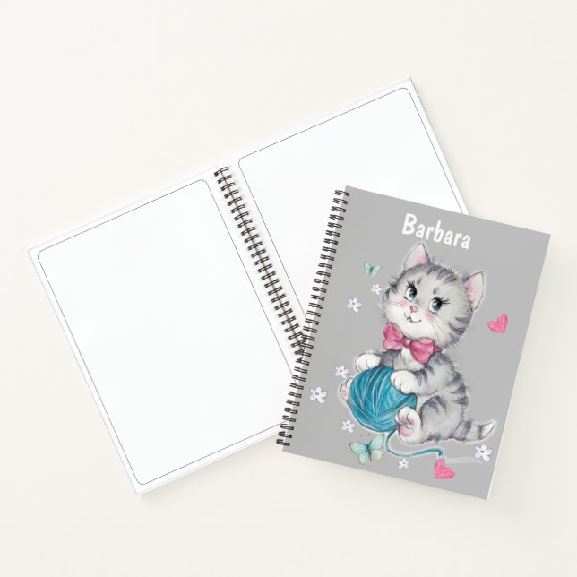 Kids Personalize Cat Sketch Notebook (Inside)