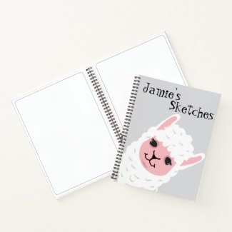 Kids Personalize Llama Sketch  Notebook