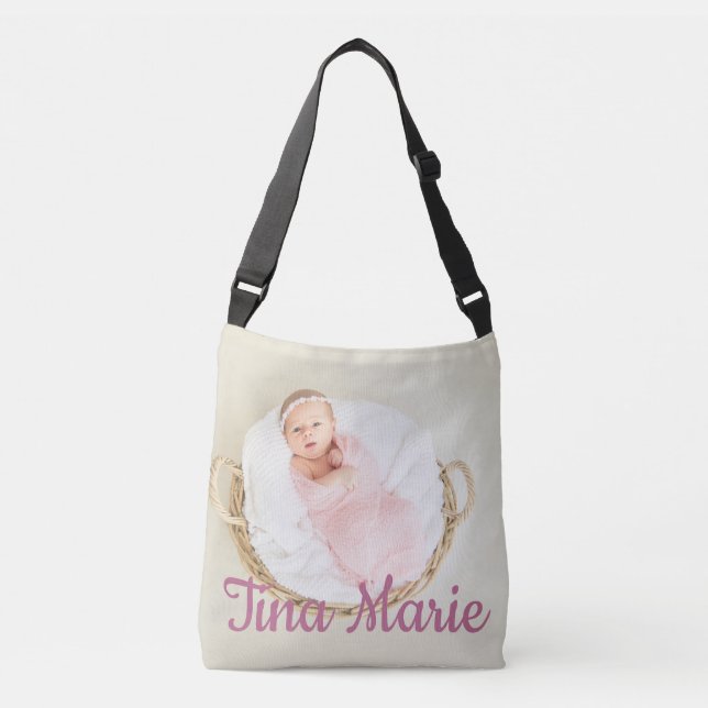 Kids Personalized Baby Name Bunny Rabbit Crossbody Bag (Front)