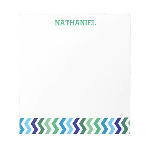 Kids Personalized Chevron Modern Simple Boys Notepad