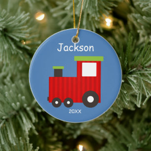Kids Personalized Christmas Train Ornament