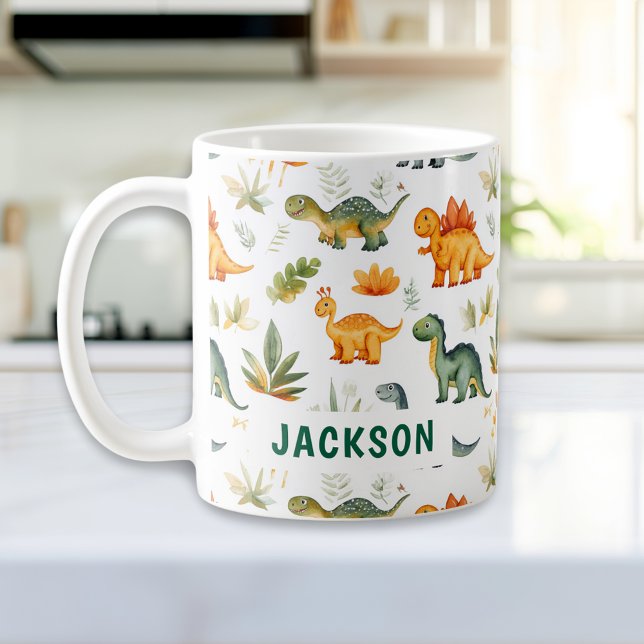 Kids Personalized Cute Dinosaur Pattern Mug (Creator Uploaded)