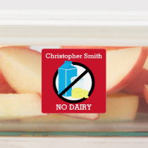 Kids Personalized Dairy Allergy Symbol No Dairy Labels
