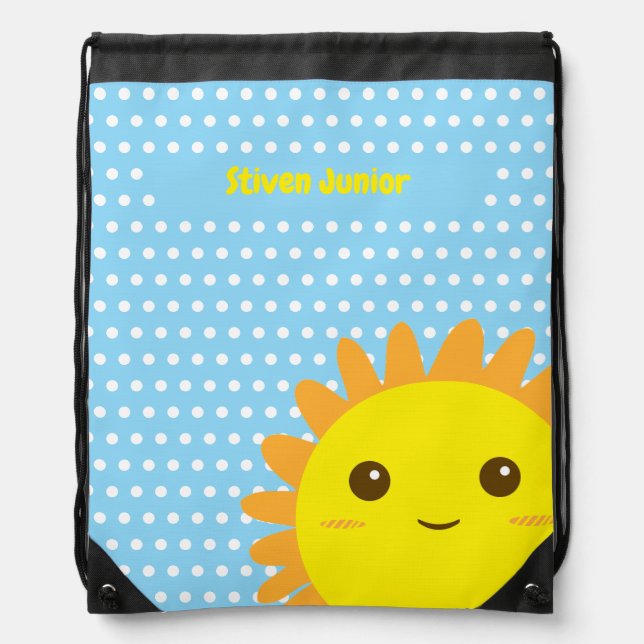 Kids Personalized Drawstring Backpack Custom Name (Front)