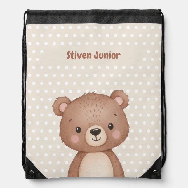 Kids Personalized Drawstring Backpack  Custom Name (Front)