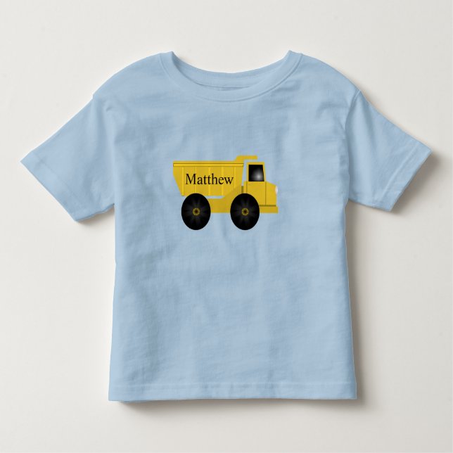 Kids' Personalized Dump Truck T-Shirt | EDITABLE (Front)