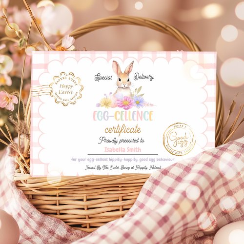 Kids Personalized Easter Egg_Cellence Certificate  Invitation
