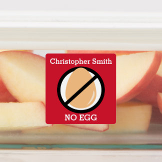 Kids Personalized Egg Allergy Symbol No Egg Labels